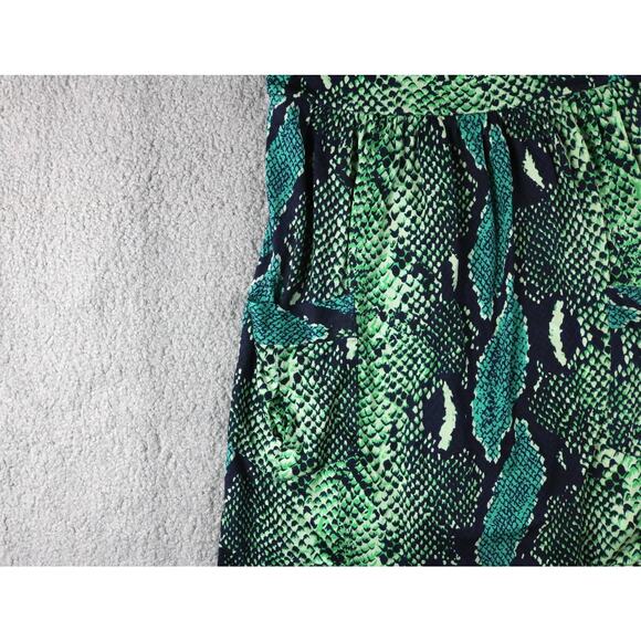DVF Diane Von Furstenberg Dress 10 FERDON Green Python Snake Silk Jersey Mini - Picture 6 of 8